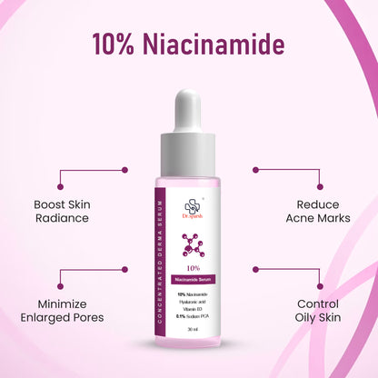 Dr.Sparsh 10% Niacinamide Face Serum | Fades Blemishes & Acne Marks | Reduce Dark Spots | Controls Oil and Brightens Skin | Lightweight & Non-sticky | All Skin Types | Men & Women - 30ml