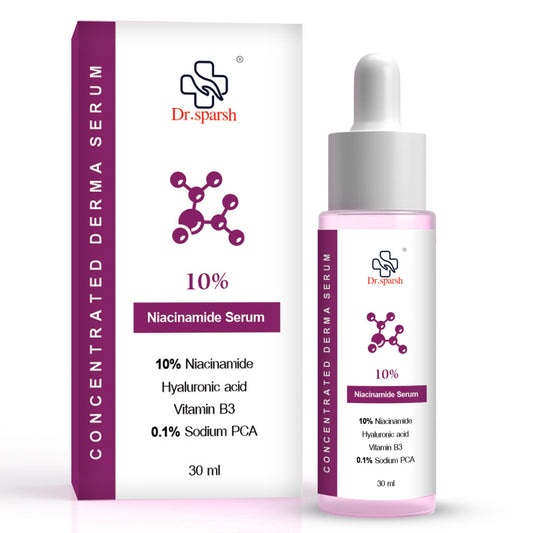 Dr.Sparsh 10% Niacinamide Face Serum | Fades Blemishes & Acne Marks | Reduce Dark Spots | Controls Oil and Brightens Skin | Lightweight & Non-sticky | All Skin Types | Men & Women - 30ml