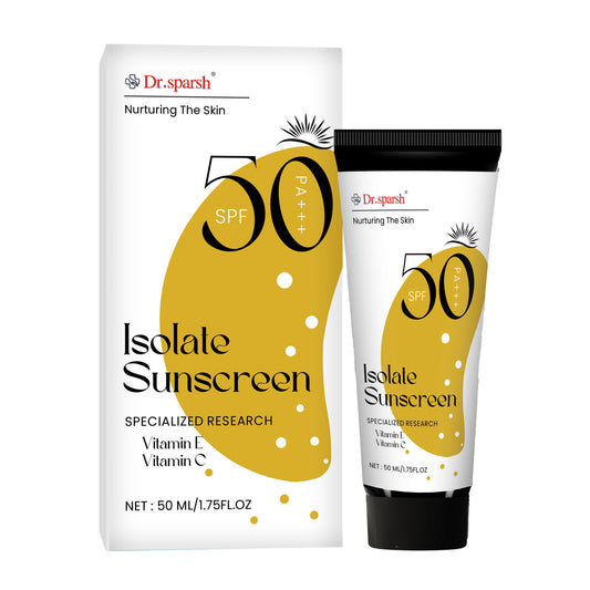 Dr.Sparsh Isolate Sunscreen for All Skin Type - SPF 50+ And PA+++ | Specializied Reserched With Vitamin E & Vitamin C